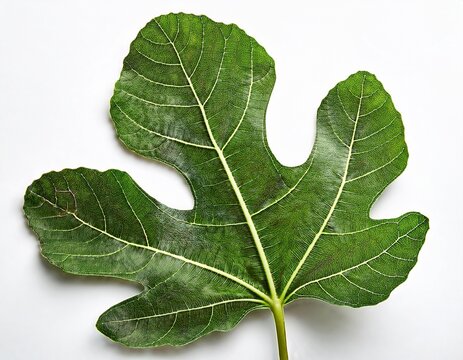one sheet of leaf fig isolated on white background