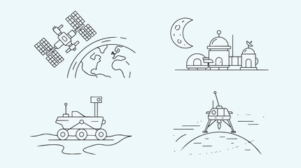 Space Exploration Vehicles and Stations Set © arthur