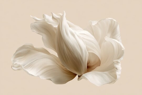 Botanical drawing of a white flower bud with gentle shading and minimal composition