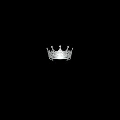 Elegant Silver Royal Crown Design on Black Background © Asmabegum01