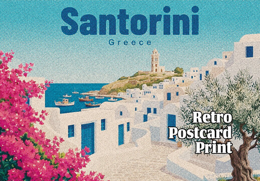 Retro Postcard Print