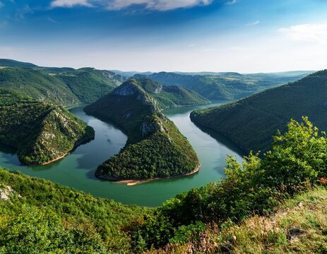 uvac meandering river serbia photo from the observation deck