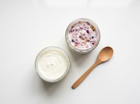 Preparing Homemade Yogurt On A Countertop With Fresh Ingredients And Utensils