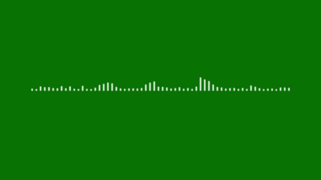 4k Audio visualizer Isolated on green Background, audio waveform with frequency animated lines, music equalizer frequency pulse for creative video editing tasks