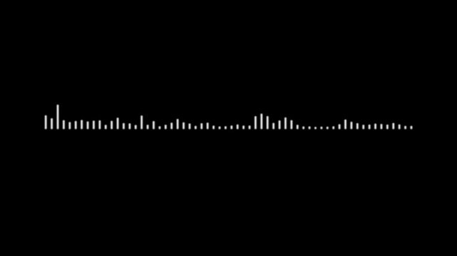 4k Audio visualizer Isolated on Black Background, audio waveform with frequency animated lines, music equalizer frequency pulse for creative video editing tasks