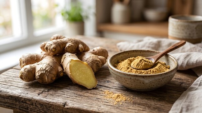Fresh Ginger Root and Ground Ginger