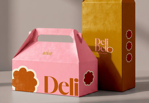 Gable Box Packaging Mockup Set