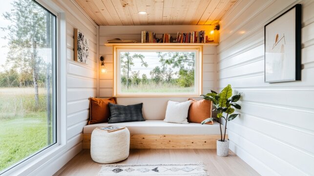 Neon Nightfall Along the Connected Container Modules: Tiny Shipping Container House With Warm Interior And Reading &acirc;&euro;&ldquo; Skyline Study 4