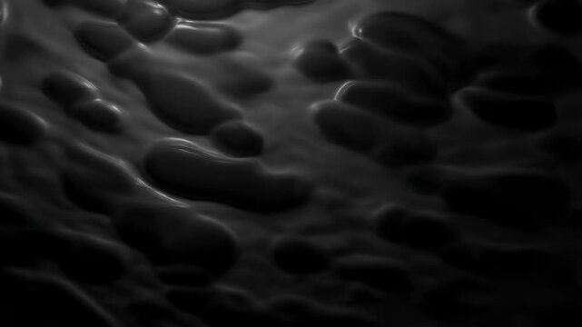 Dark organic forms drift across a textured surface in a moody abstract motion background. Cinematic title sequences, technology presentations, and science media.