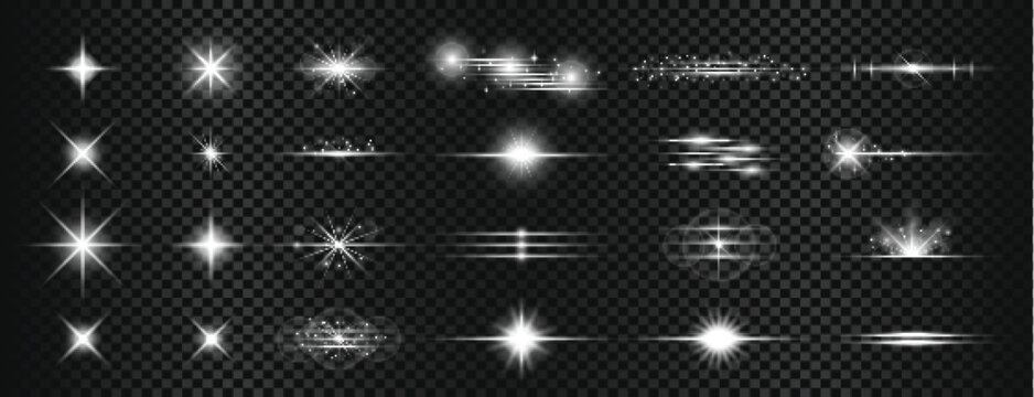 White light flares and sparkles