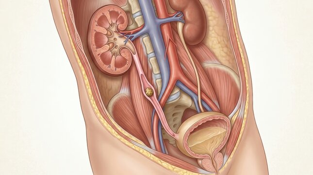 Kidney stone lodged in ureter
