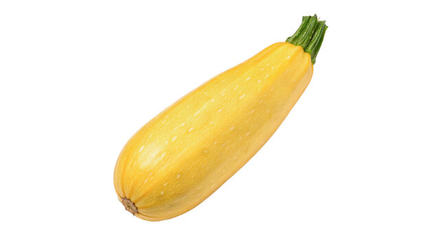 Fresh ripe yellow zucchini marrow squash isolated on transparent background