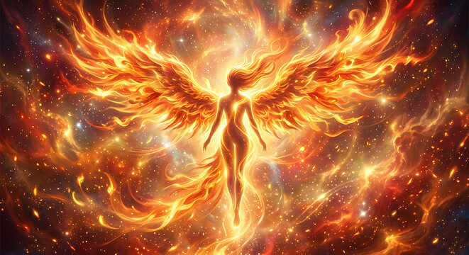 Conceptual digital art of cosmic spirituality, starseeds and planetary transition