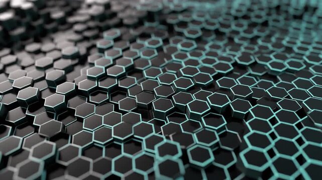 Abstract Hexagon Grid Pattern Futuristic Technology Background