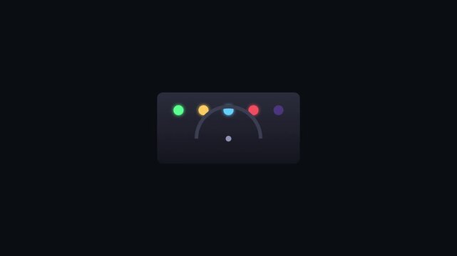 Digital ui widgets with colorful progress on dark background