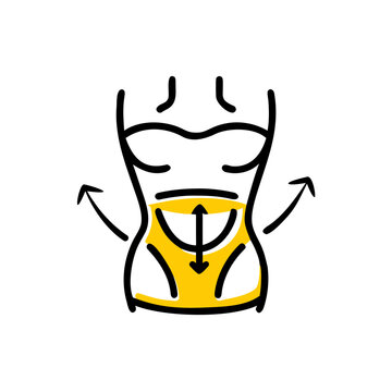 Body transformation silhouette with weight loss and slim fit.