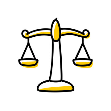 Balance scales icon for justice health and weight measure.