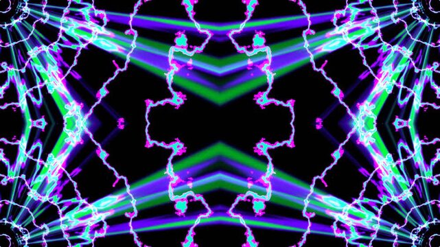 Purple and Turquoise Sci-Fi Radio Waves Kaleidoscope Background VJ Loop in 4K