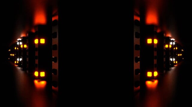 Orange and White Return Movement Along Strobe Kaleidoscope Background VJ Loop in 4K