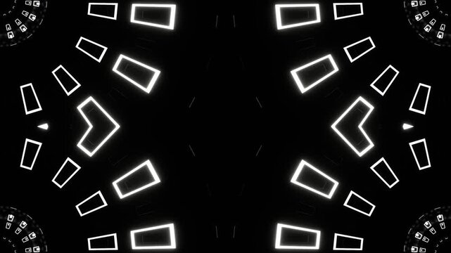 White Neon Light Spherical Kaleidoscope Background VJ Loop in 4K