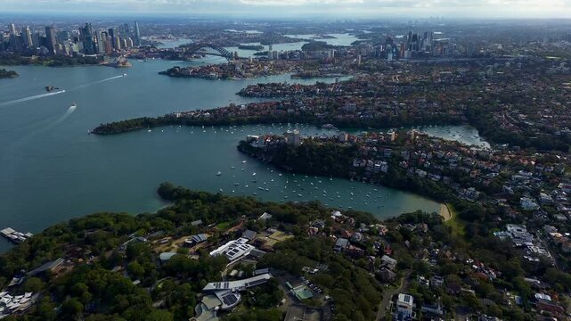 Harbour view from Chowder Bay, Sydney Harbour, NSW, Australia