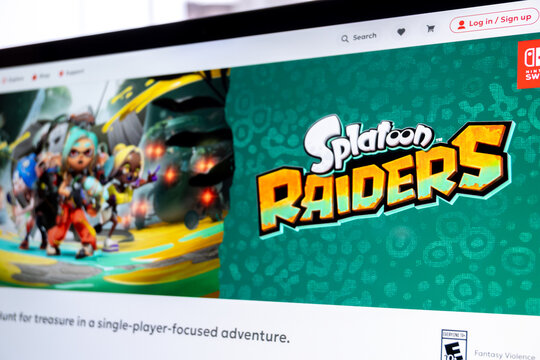Splatoon raiders video game playing on computer