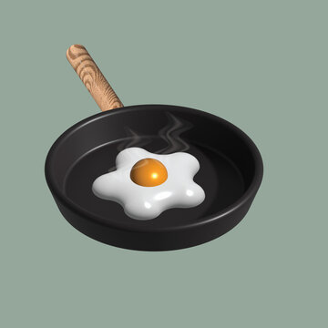  fried egg on a frying pan icon vector illustration