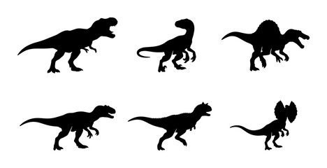 Dinosaur Silhouettes Collection: Prehistoric Reptile Icons, Jurassic Era Creatures, Ancient Beasts © Zara