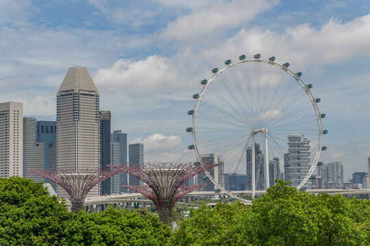Singapore-February 27, 2026: The iconic Gardens by the Bay urban botanical park featuring artificial supertree ecosystems.