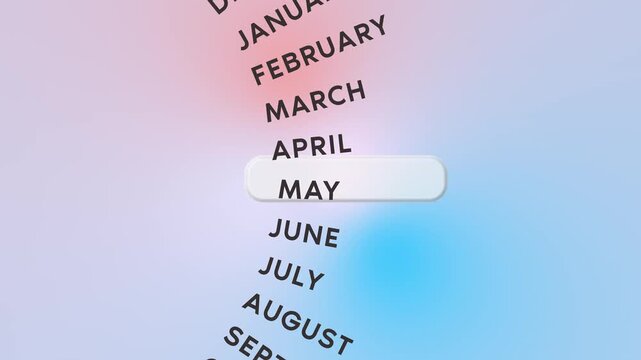 Circular months of 2026, Graidient Glass effect