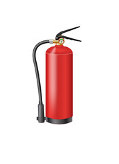 Obraz premium Foam Fire Extinguisher Realistic Emergency Safety Equipment. Safety equipment vector set with fire extinguisher and emergency tools.