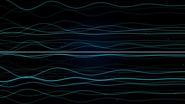 Abstract background featuring glowing blue waves and floating particle Motion Graphic