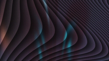 Fototapeta premium Dark abstract 3d wave layers with neon glowing light accents for North America.