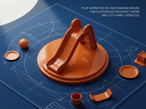 Playground Slide Blueprint Concept for Urban Design and Manufacturing