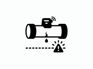 Naklejka premium Smart water leak detection sensor icon for plumbing system monitoring and alert notification
