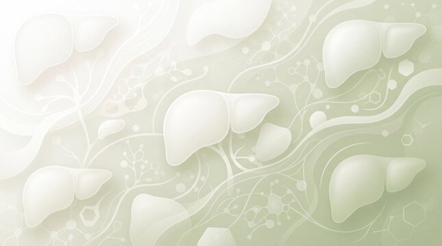 Liver and Gallbladder Anatomy Medical Background with Abstract Green Design