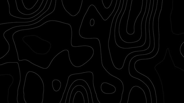 Abstract Neon Topographic Contour Lines Flow Background with Glowing Organic Curves, Futuristic Digital Map Pattern, Seamless Motion Graphics, 4K, 60 fps, HUD, Loop