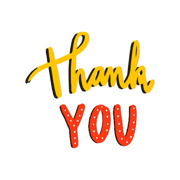 Colorful thank you typography vector