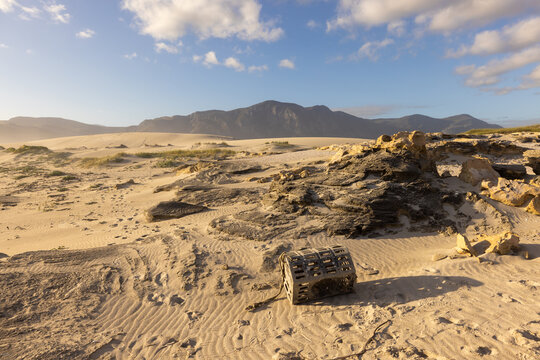 sand dunes and Klein Mountains, Walker Bay Nature Reserve, Stanford, South Africa
