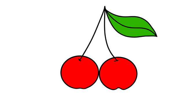 cherry on a white background