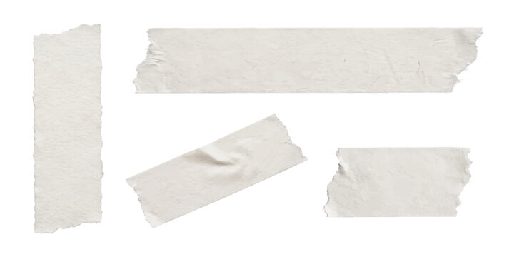 Set of Torn Paper Pieces and Crumpled Paper Sheets with Brown Vintage Texture, Blank Notes, Envelopes, Tape, Packaging and Grunge Mail Elements
