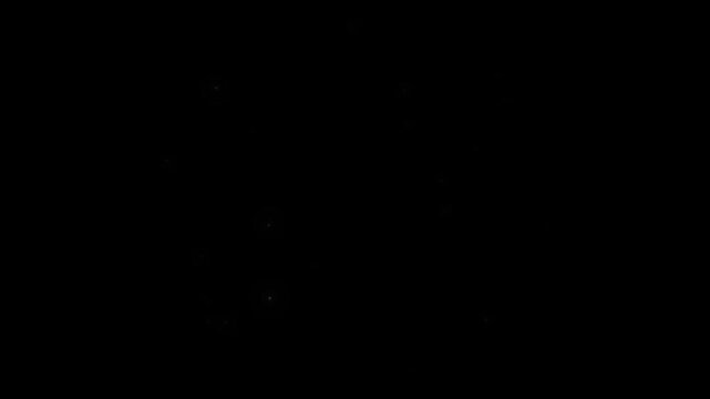 Sparkle and Brust star blinking white magic glitter sparkle trail, starlight dust line, fairy sparkle burst, white twinkling particles on a black screen background, overlay 4K loop