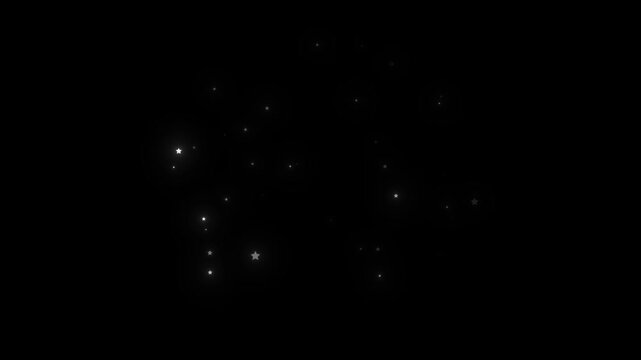 Twinkle stars line glitter sparkles Brust and sparkle star blinking white magic glitter sparkle trail, glittering star brust fairy dust wand glitter stars trail on black background, 4K overlay