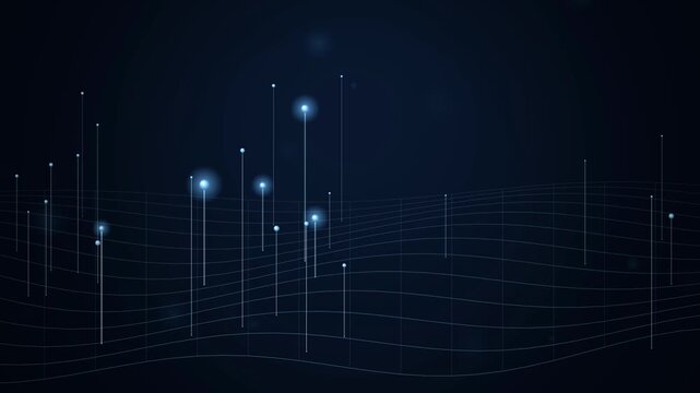 Abstract data network visualization with glowing blue digital particles Motion Graphic