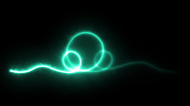 Abstract glowing tunnel features vibrant geometric lines traveling continuously through dark space. Seamless loop. 4K animation.