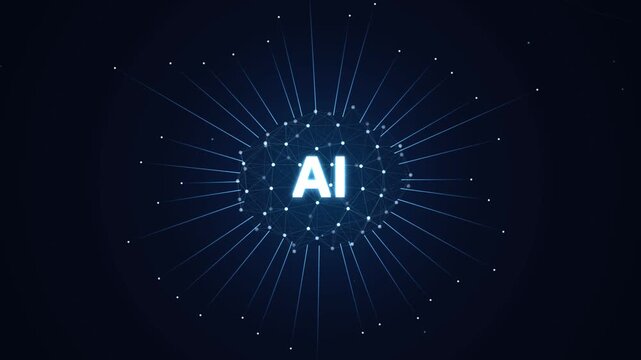 Abstract digital brain representation with network connectivity background Motion Graphic