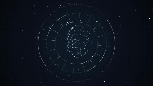 Abstract digital brain visualization with holographic radar interface Motion Graphic