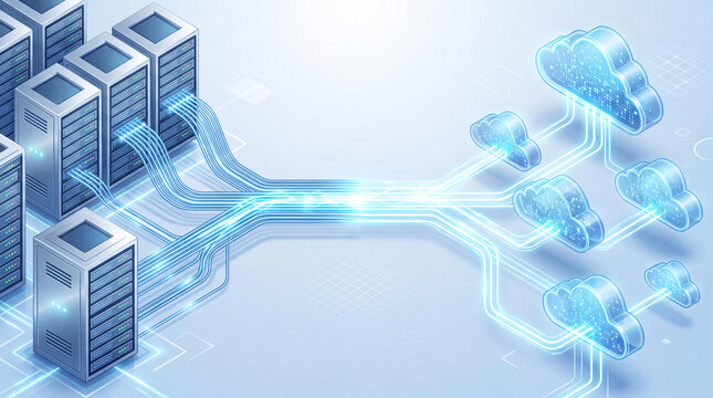 Hybrid cloud storage architecture with server racks