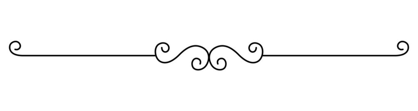 Gray Ornamental Horizontal Divider on Transparent Background