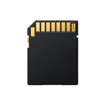 Empty black sd memory card isolated